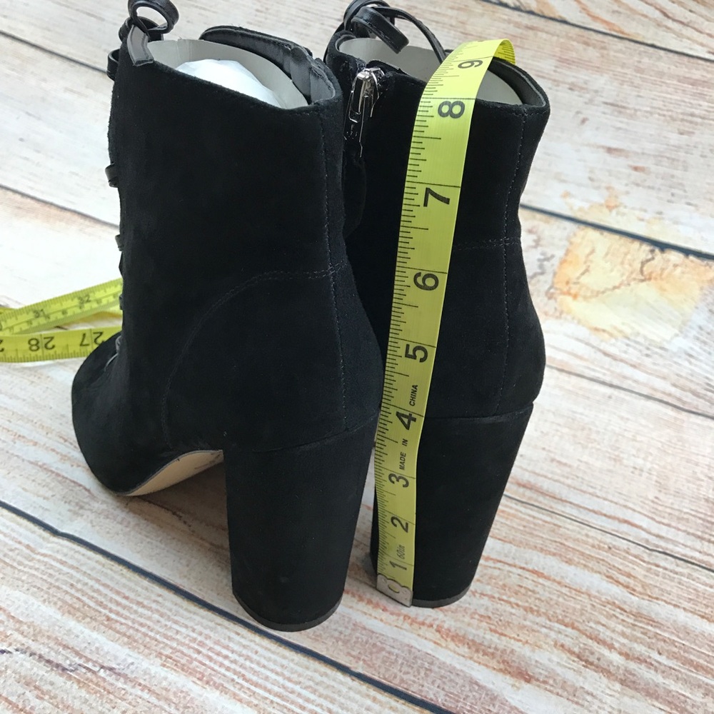 Sam Edelman black Yvie lace up suede bootie - Picture 3 of 6